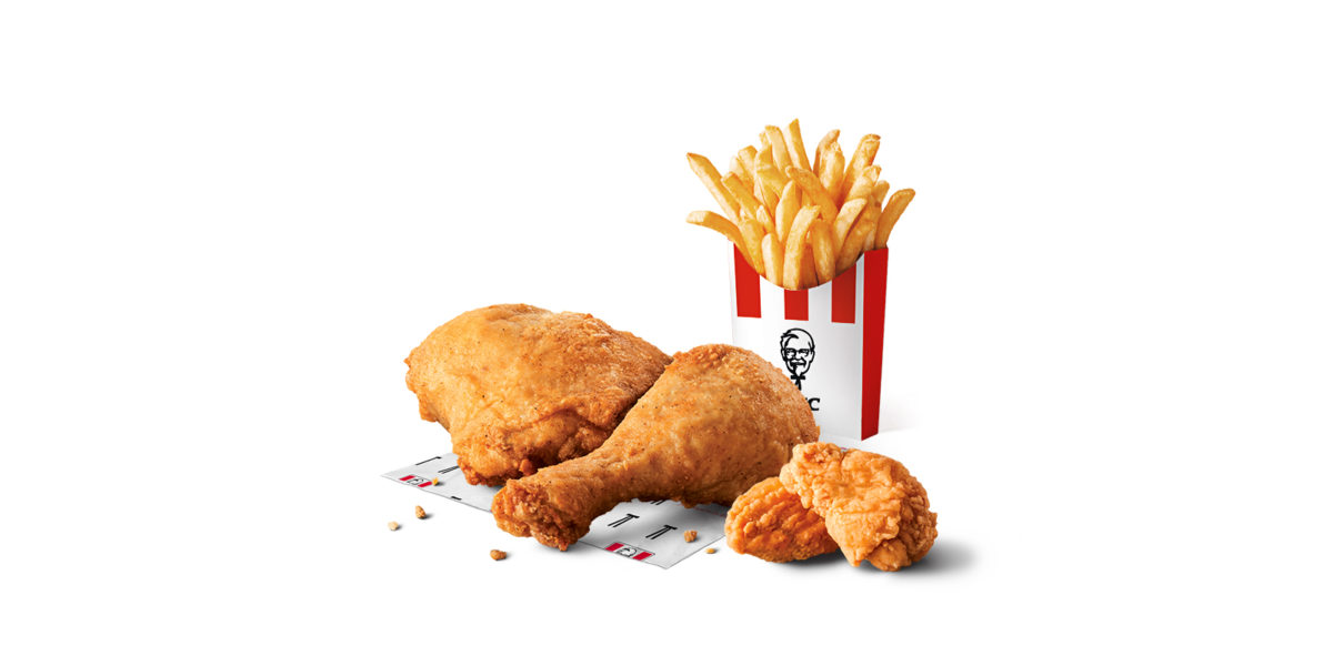 KFC - 2 Piezas de pollo + 2 Hotwings + 1 Papa regular S/16.90